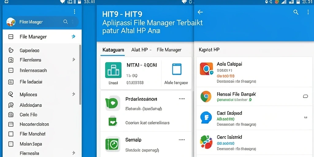 Tampilan antarmuka aplikasi File Manager HIT9 yang user-friendly.