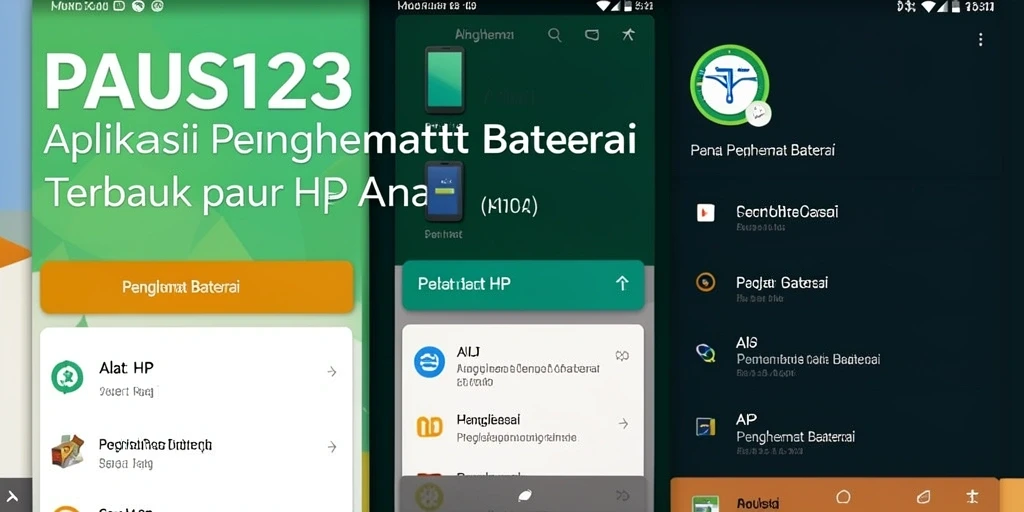Tampilan antarmuka PAUS123 yang menampilkan fitur penghemat baterai.
