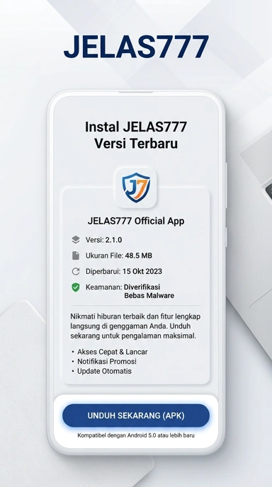 Tampilan halaman APK jelas777