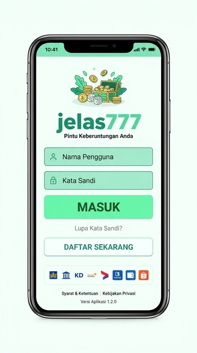 Tampilan halaman login jelas777
